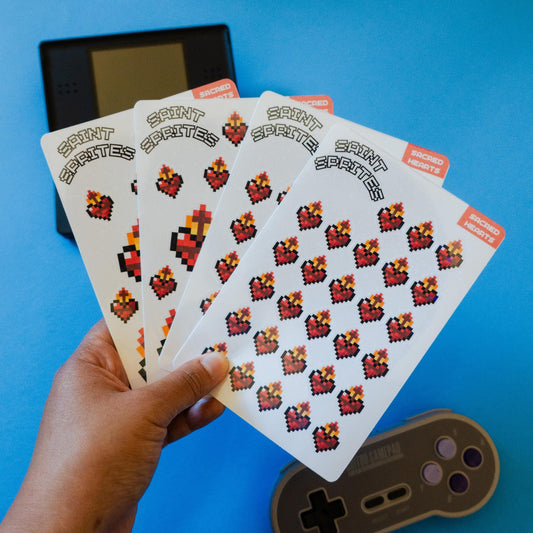 Sacred Heart Video Game Sprite Sticker Sheets