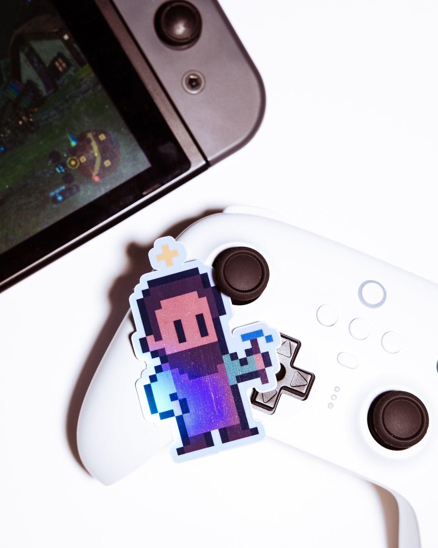 Holographic St. Joseph the Worker Video Game Sticker