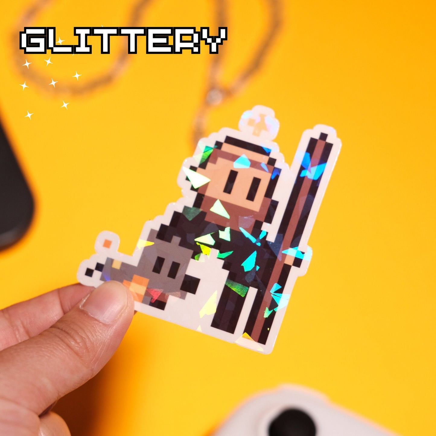 Glittery St. Dominic O.P. Video Game Sticker