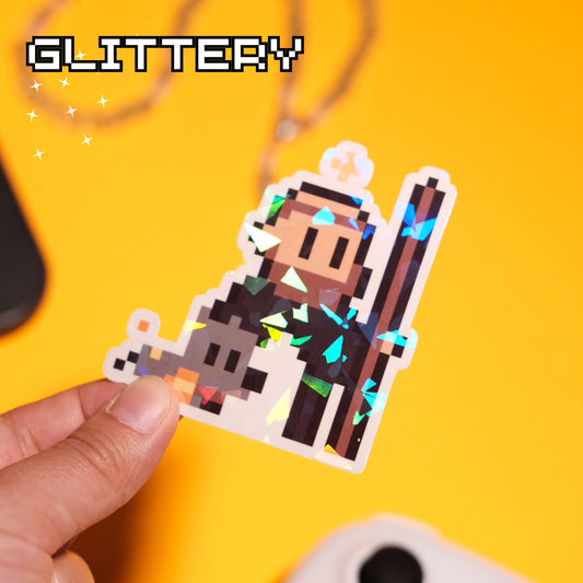 Glittery St. Dominic O.P. Video Game Sticker