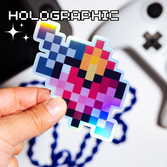 Holographic Immaculate Heart of Mary Video Game Sticker