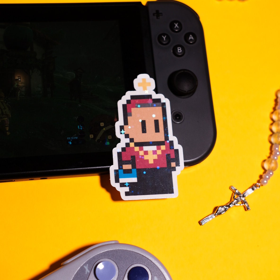 Glittery St. Alphonsus Liguori Video Game Sticker