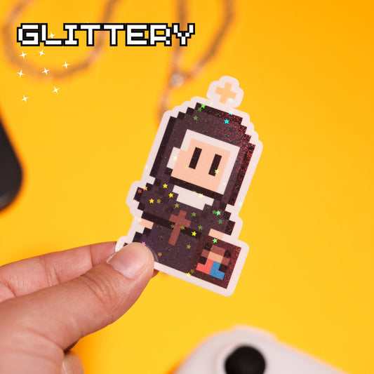 Glittery St. Faustina Kowalska Video Game Sticker