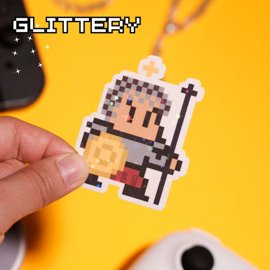Glittery St. Joan of Arc Video Game Sticker