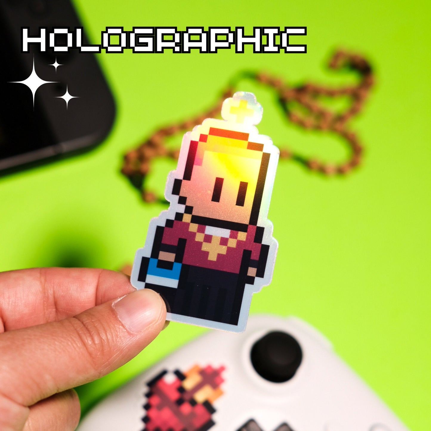 Holographic St. Alphonsus Liguori Video Game Sticker