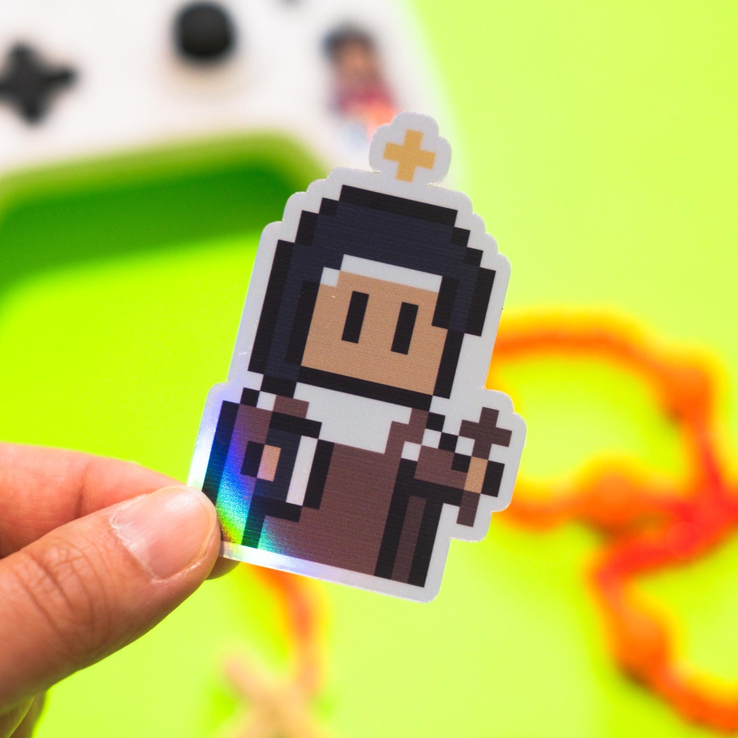 St. Elizabeth of the Trinity Holographic Video Game Sticker
