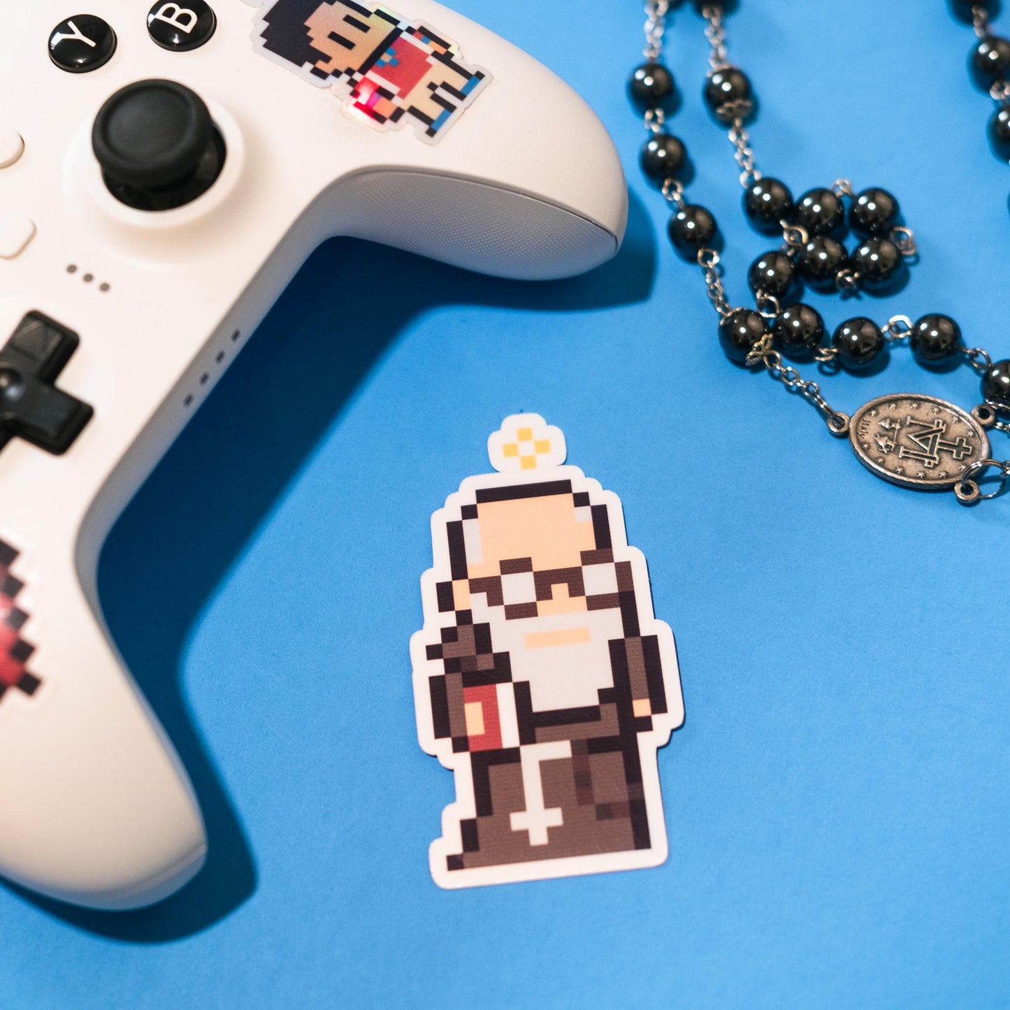 Blessed Solanus Casey Video Game Sticker