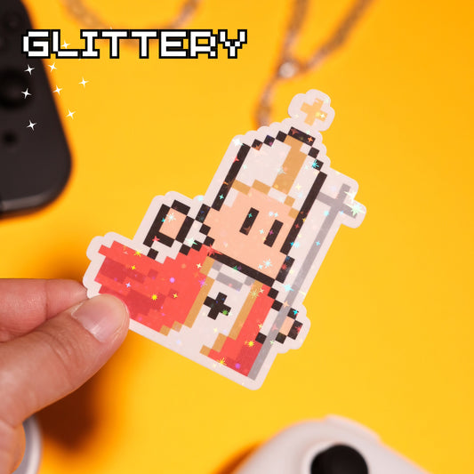 Glittery St. Pope John Paul II Video Game Sticker