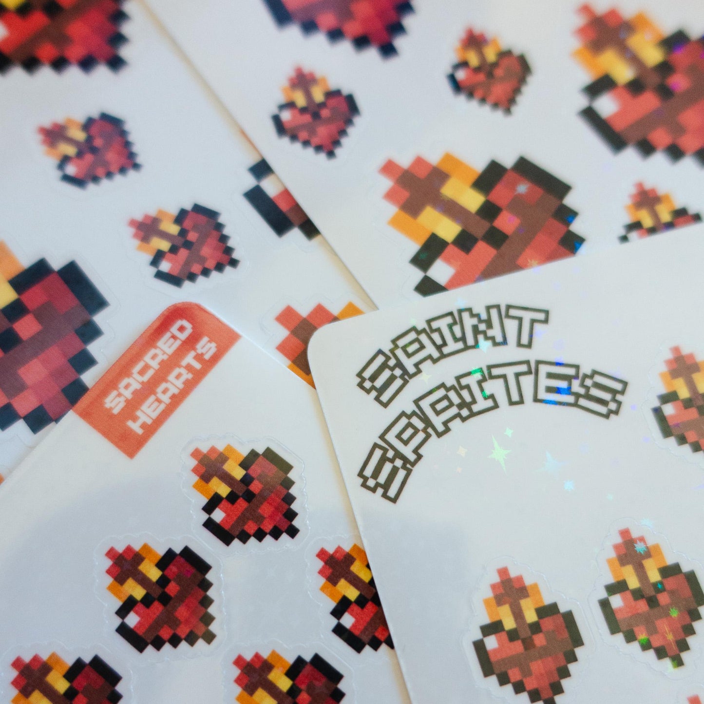 Sacred Heart Video Game Sprite Sticker Sheets