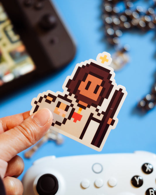 Jesus the Good Shepherd Video Game Sticker