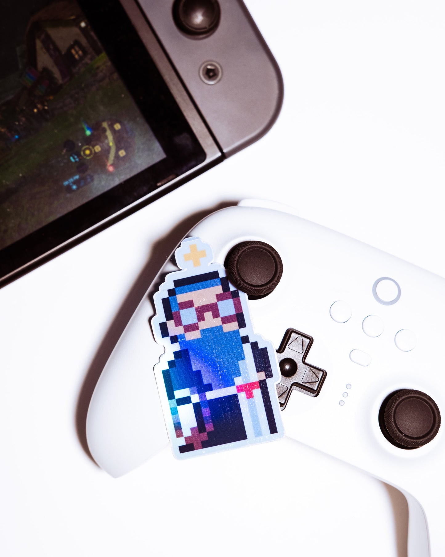 Holographic St. Maximilian Kolbe Video Game Sticker