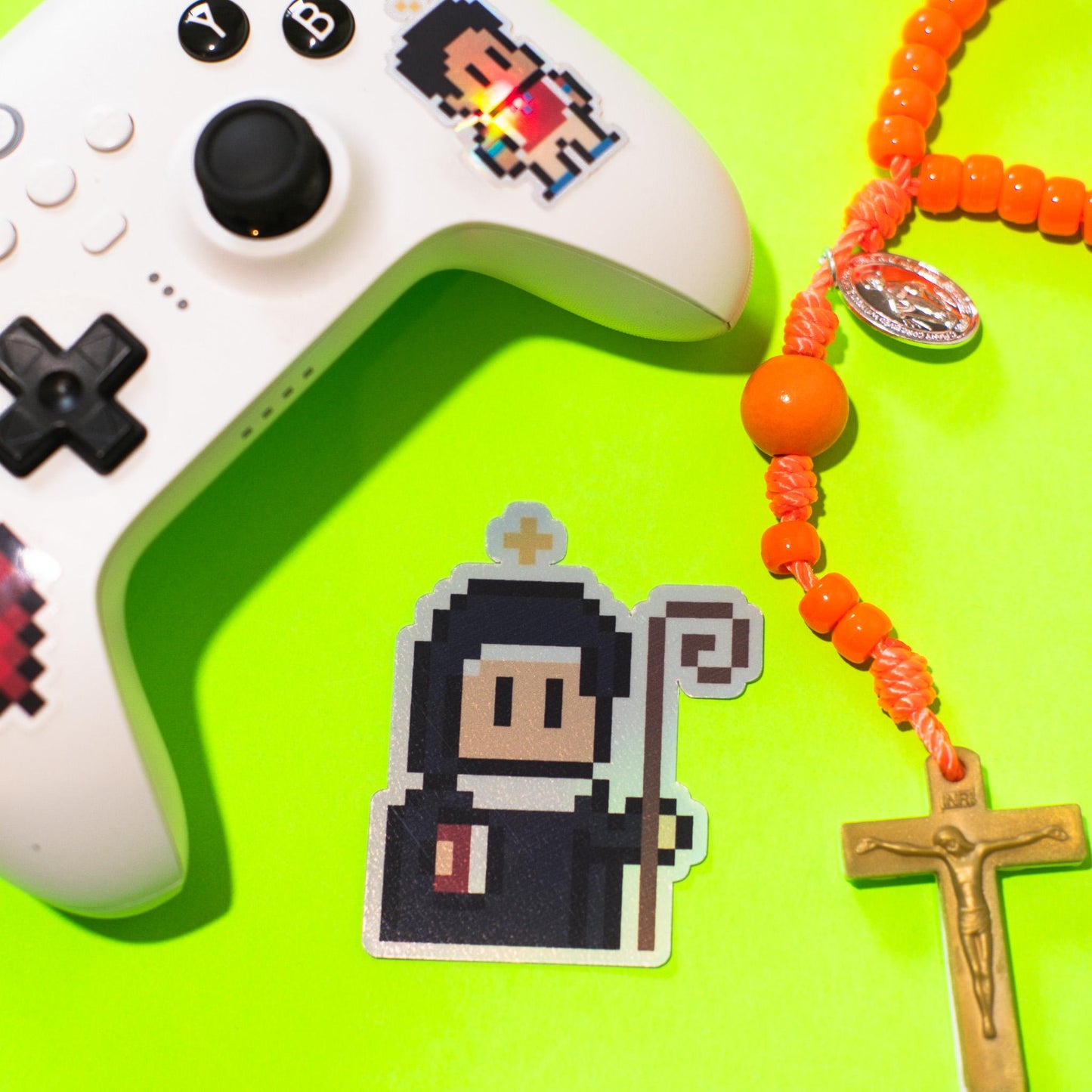 St. Scholastica Holographic Video Game Sticker