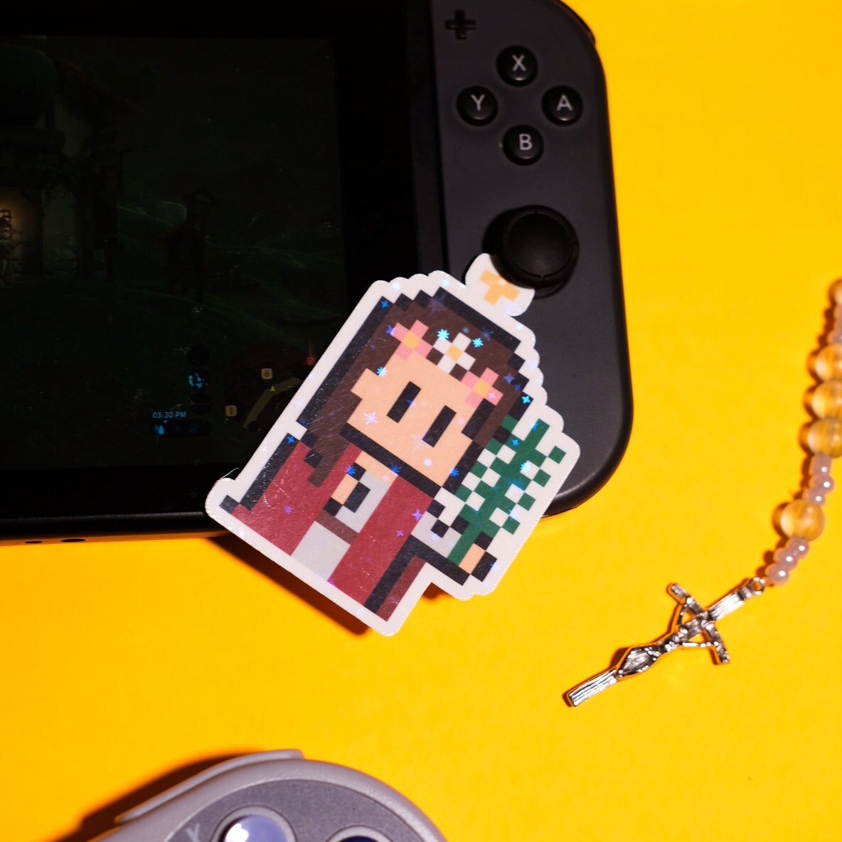 Glittery St. Philomena Video Game Sticker