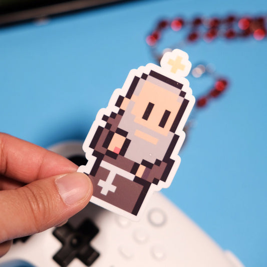 Padre Pio Video Game Sticker