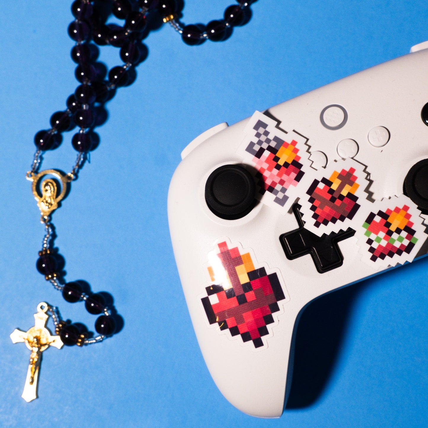 Holy Family Hearts Retro Video Game Sticker