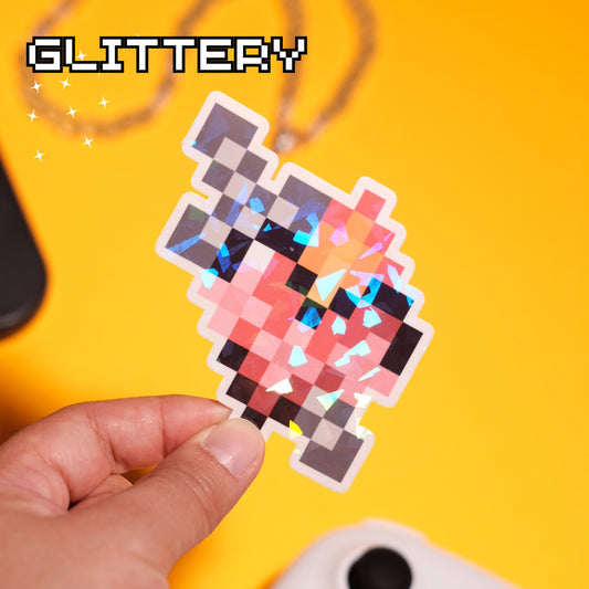 Glittery Immaculate Heart of Mary Video Game Sticker