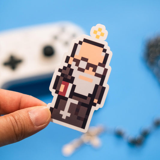 Blessed Solanus Casey Video Game Sticker