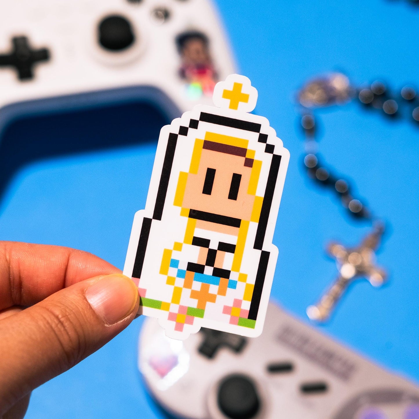 Our Lady of Lourdes Video Game Sticker