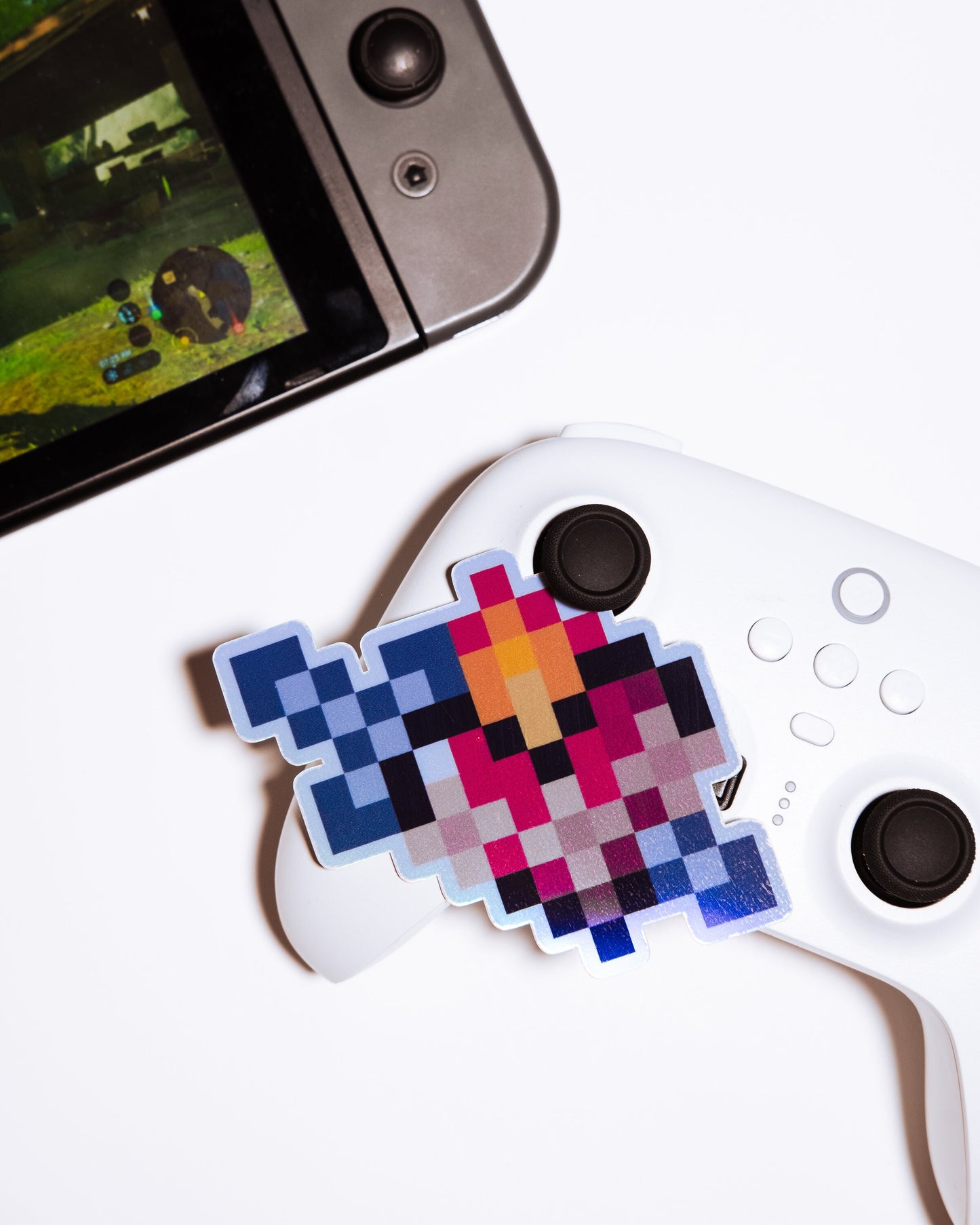 Holographic Immaculate Heart of Mary Video Game Sticker