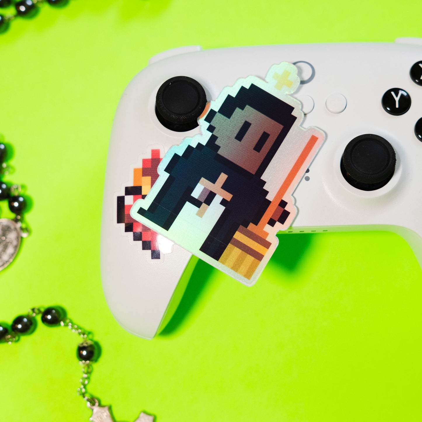 St. Martin de Porres Holographic Video Game Sticker