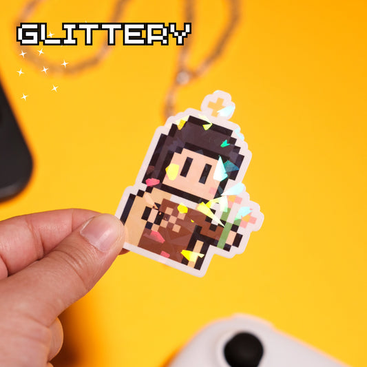 Glittery St. Thérèse of Lisieux Video Game Sticker