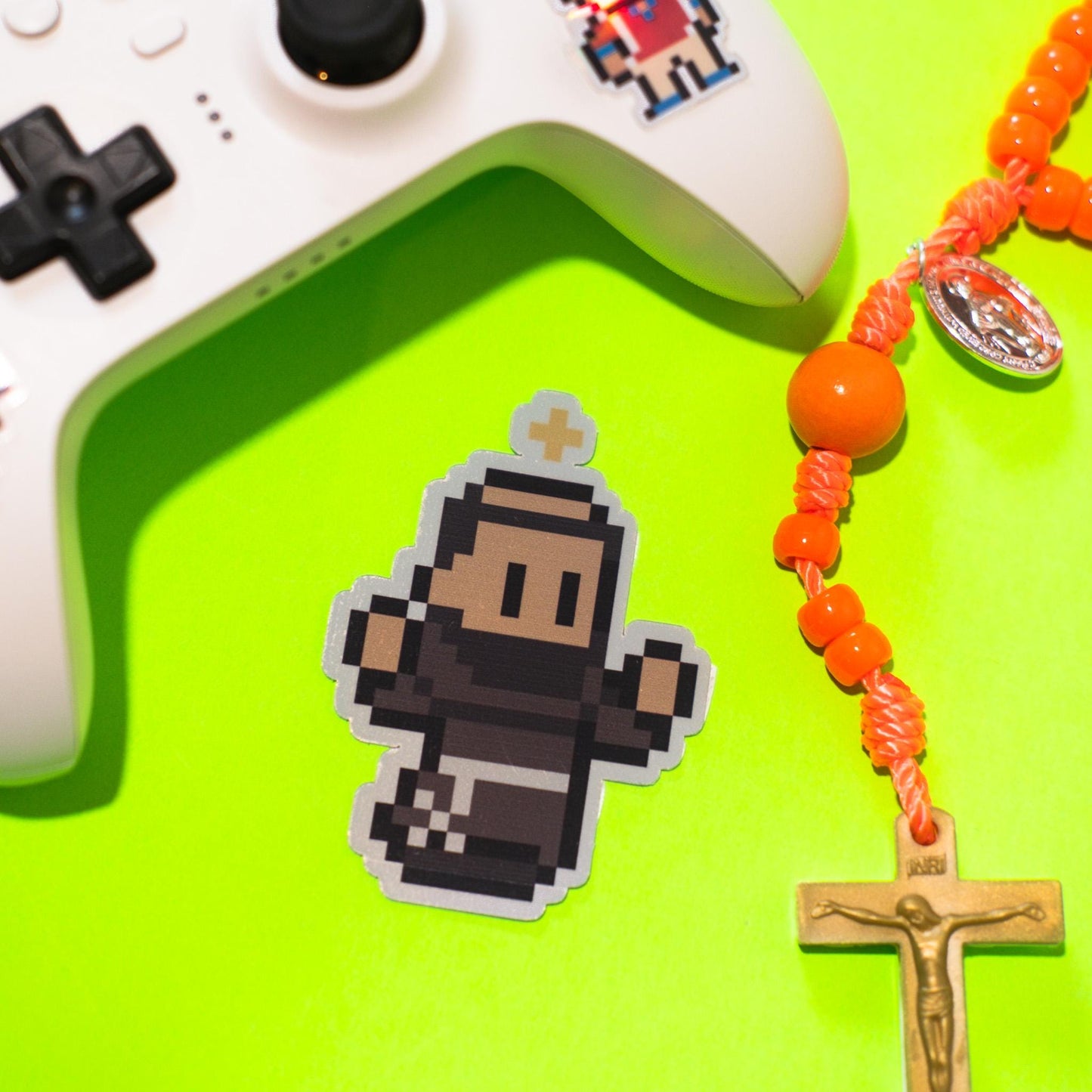 St. Joseph of Cupertino Holographic Video Game Sticker