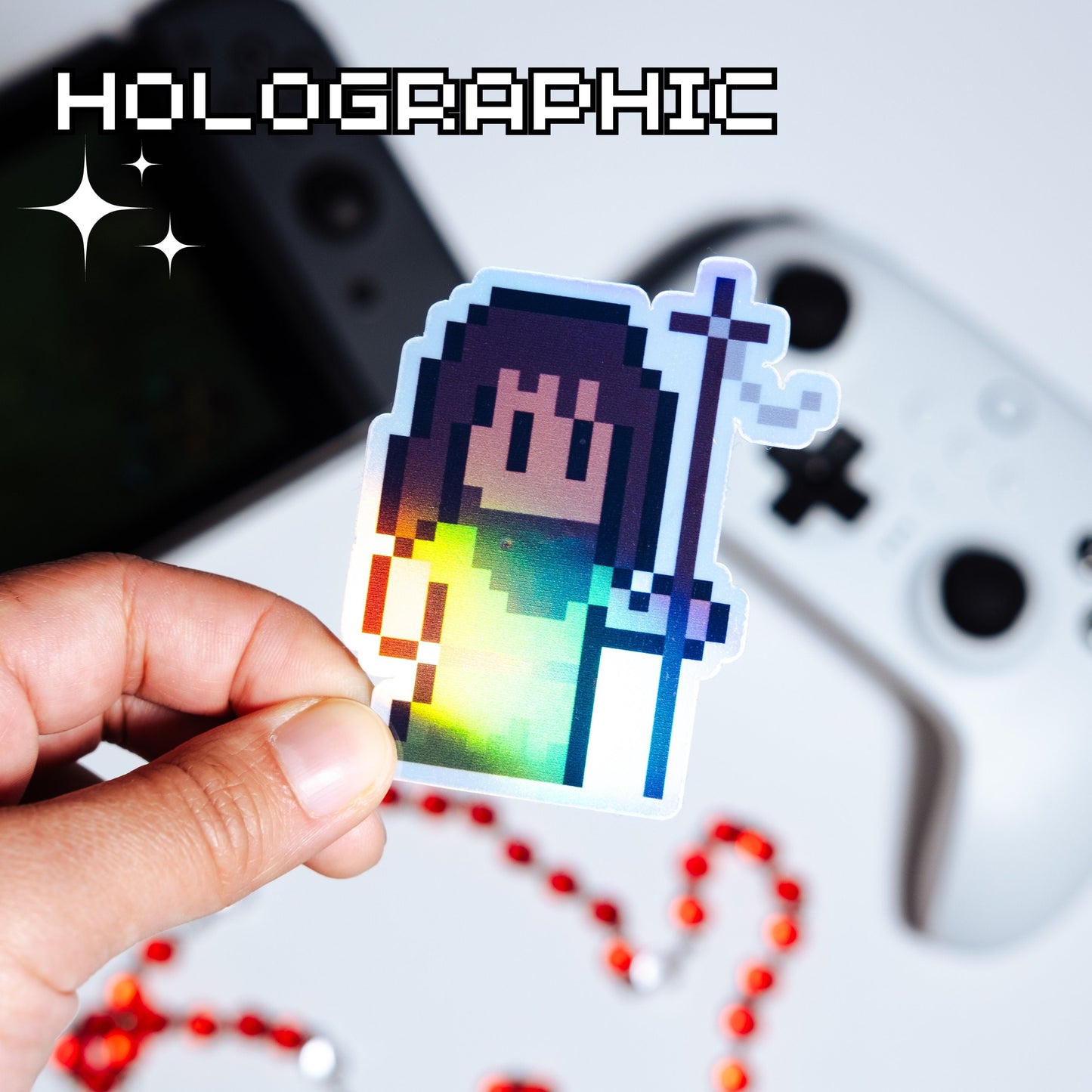 Holographic St. John the Baptist Video Game Sticker