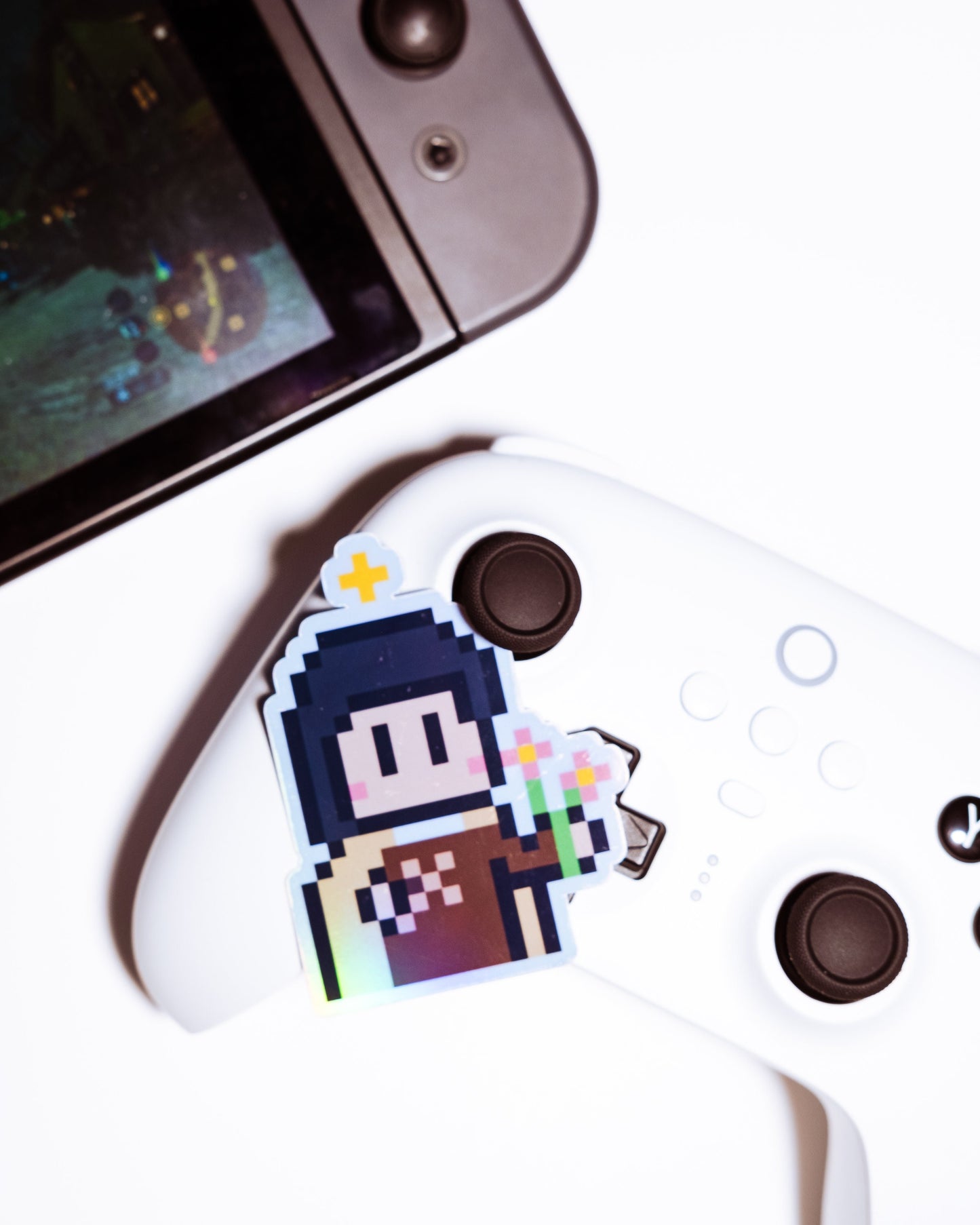 Holographic St. Thérèse of Lisieux Video Game Sticker