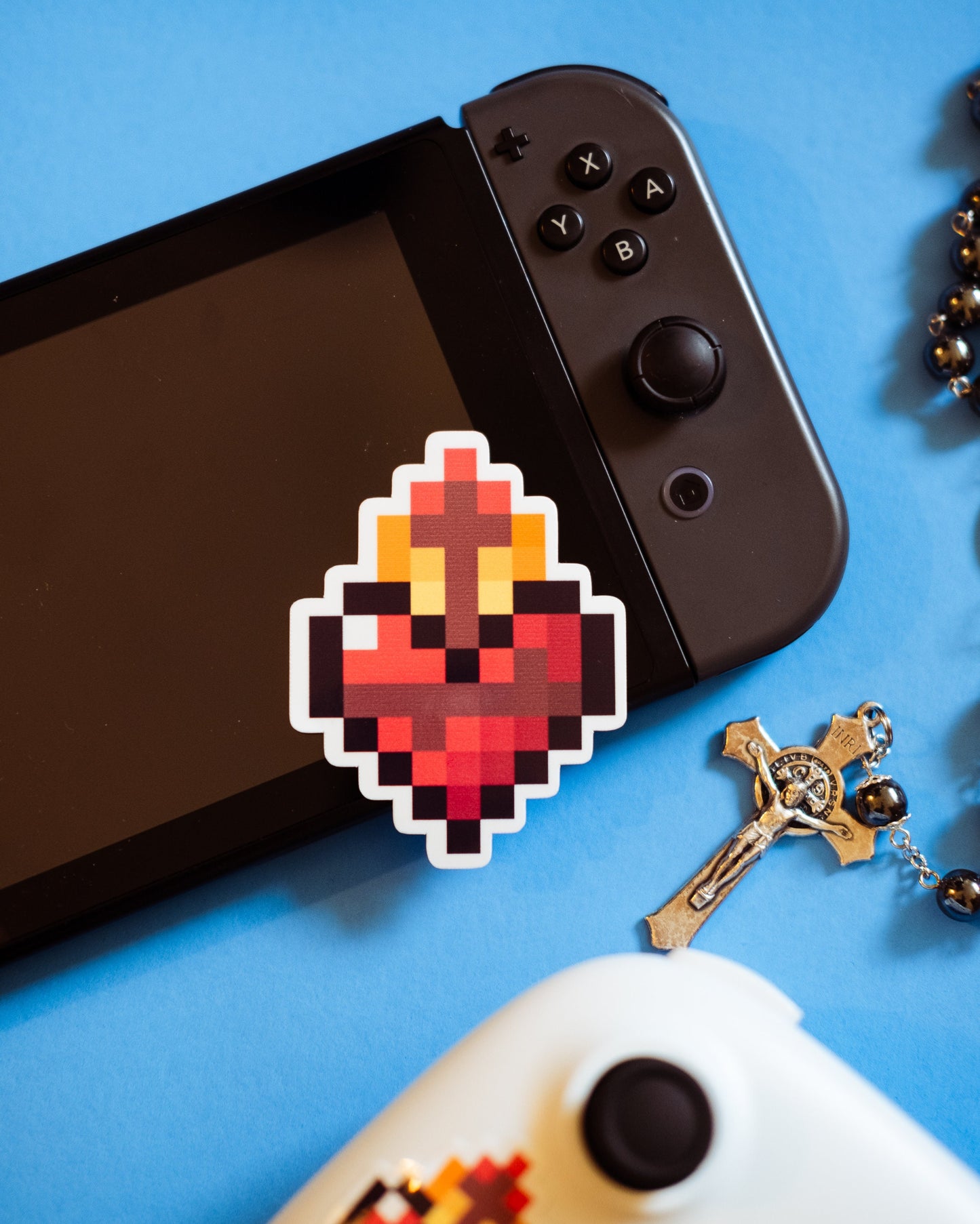 Sacred Heart of Jesus Video Game Sticker