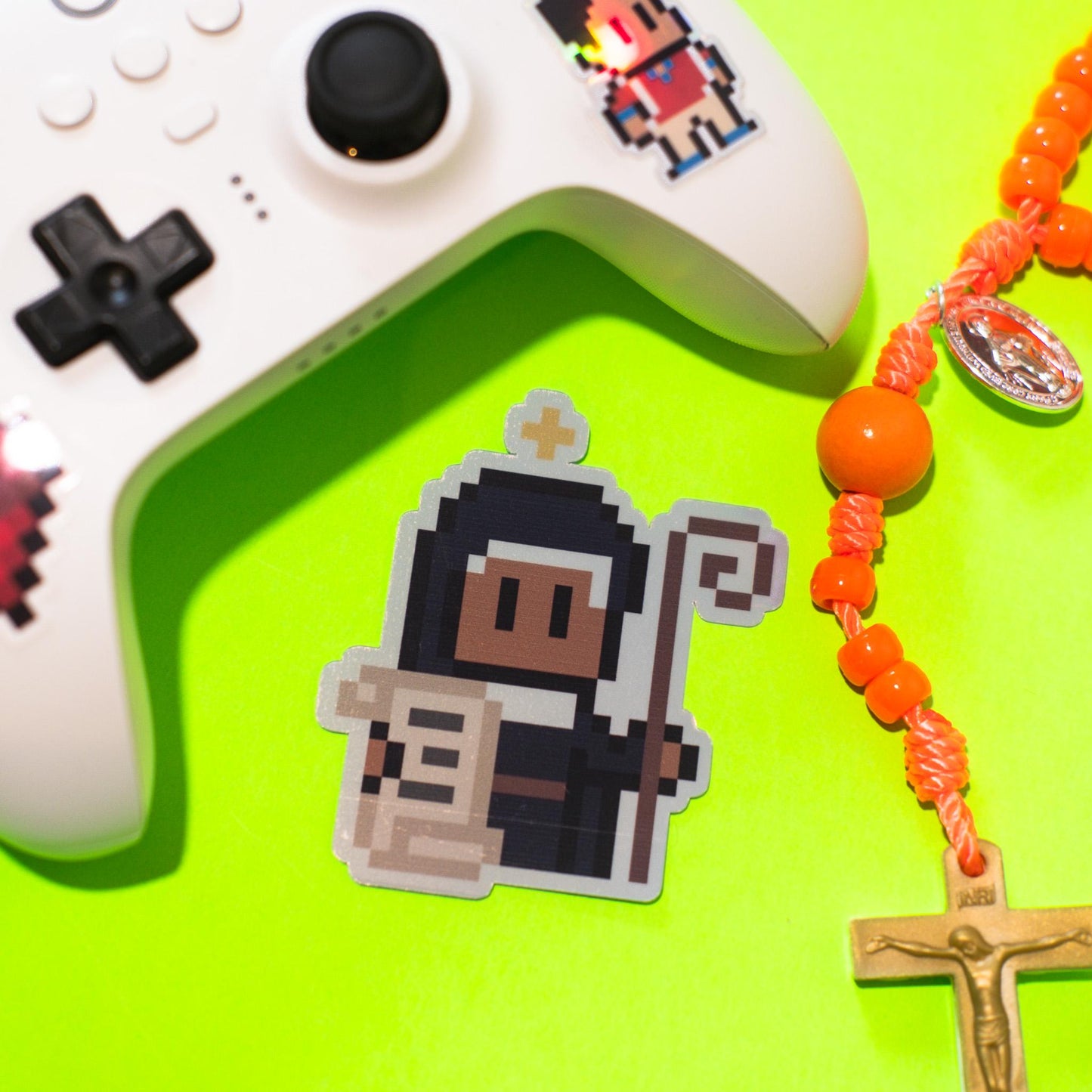 St. Monica Holographic Video Game Sticker