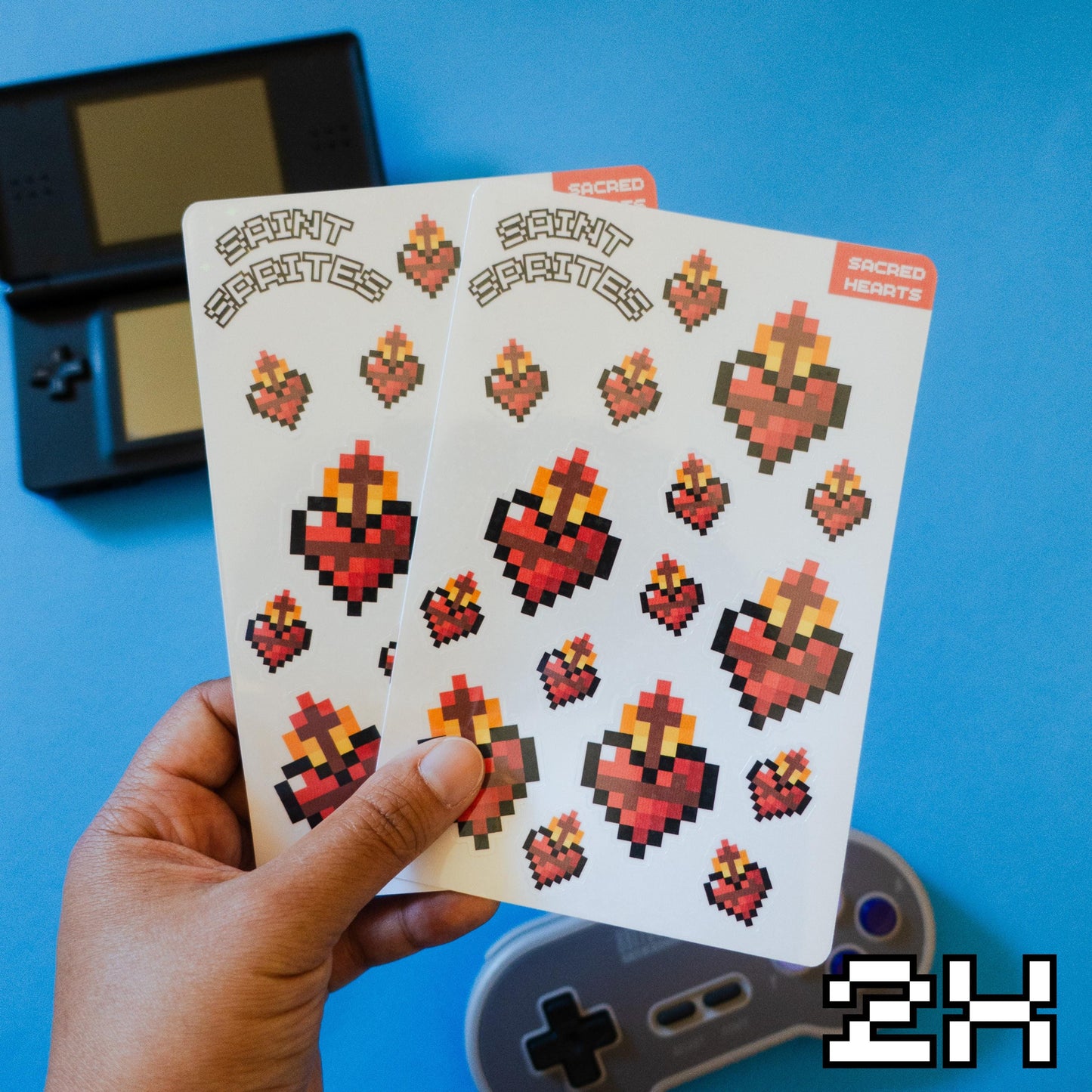 Sacred Heart Video Game Sprite Sticker Sheets