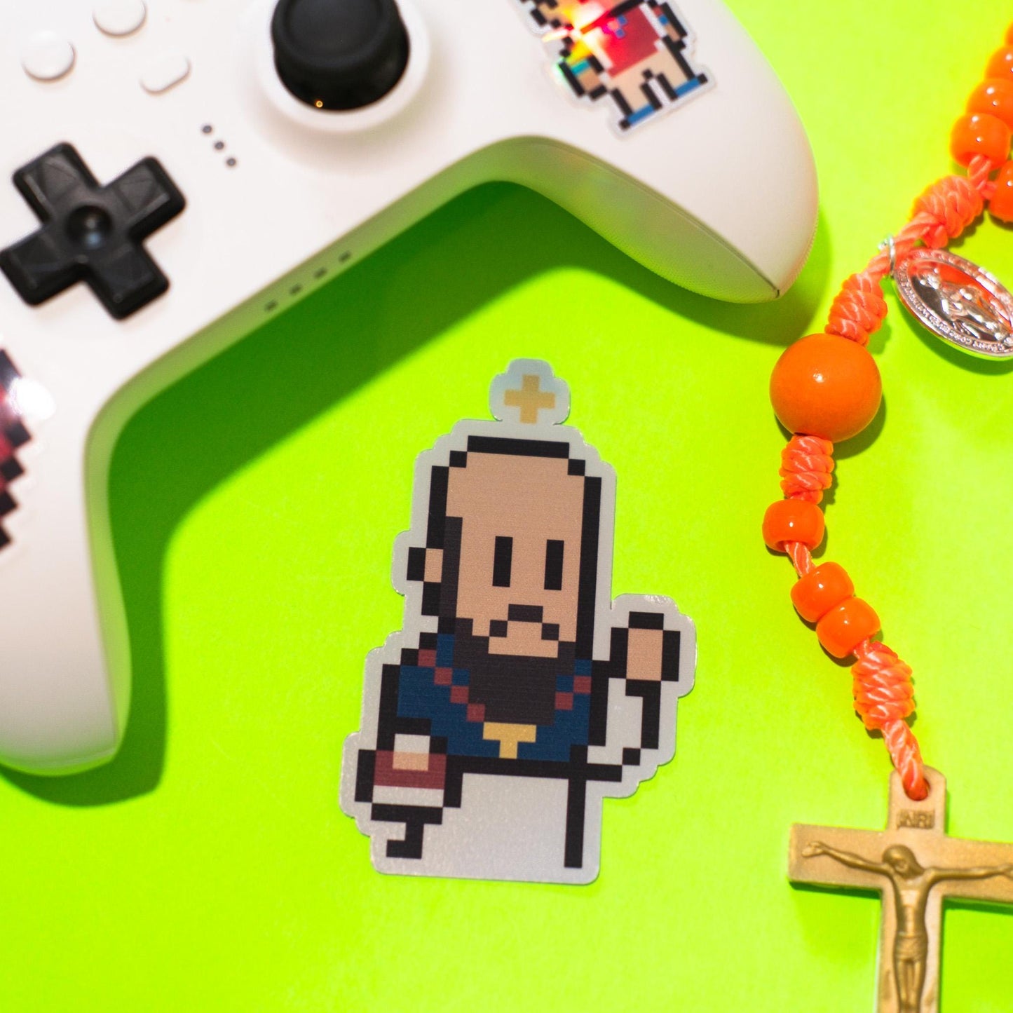 St. Francis de Sales Holographic Video Game Sticker