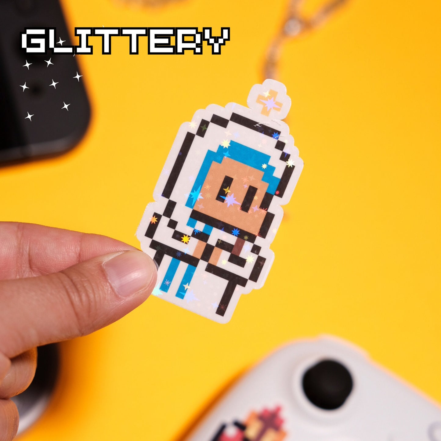 Glittery St. Teresa of Calcutta Video Game Sticker