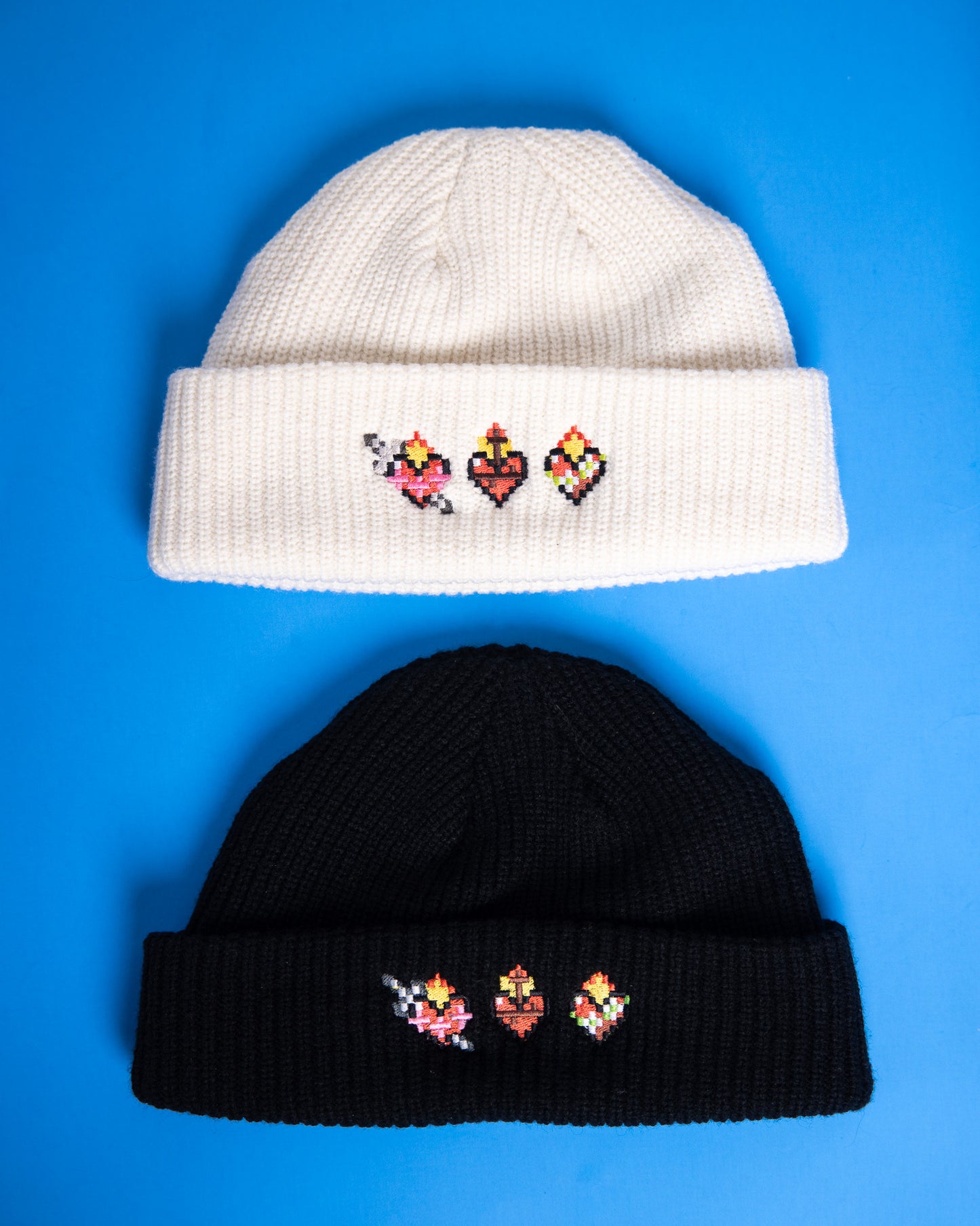 Holy Family Hearts Retro Video Game Beanie