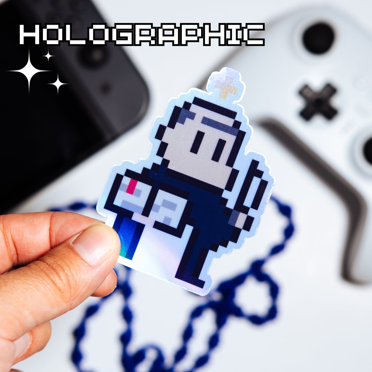 Holographic St. Thomas Aquinas Video Game Sticker