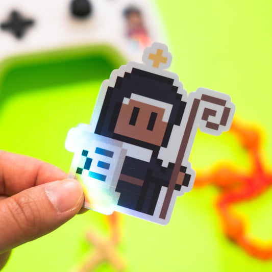 St. Monica Holographic Video Game Sticker
