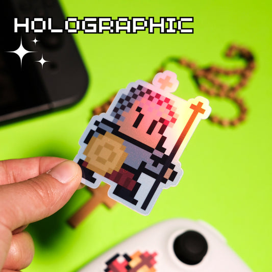 Holographic St. Joan of Arc Video Game Sticker