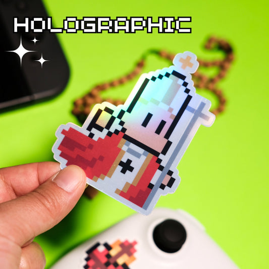 Holographic St. Pope John Paul II Video Game Sticker