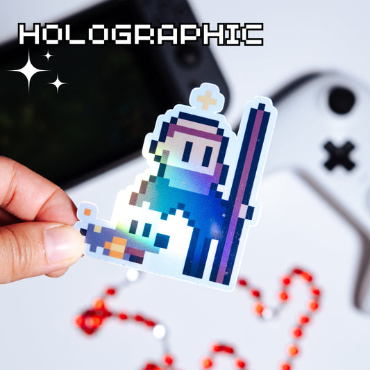 Holographic St. Dominic O.P. Video Game Sticker
