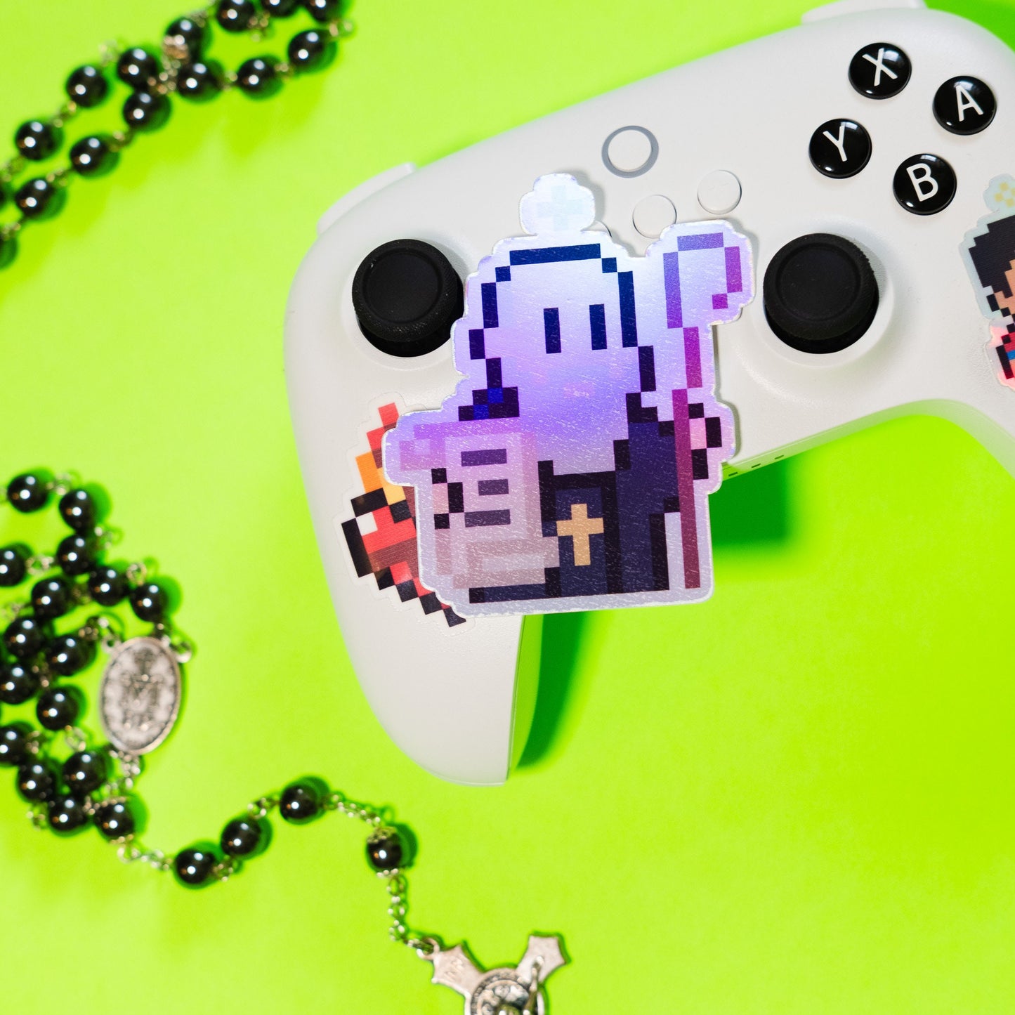 St. Benedict Holographic Video Game Sticker
