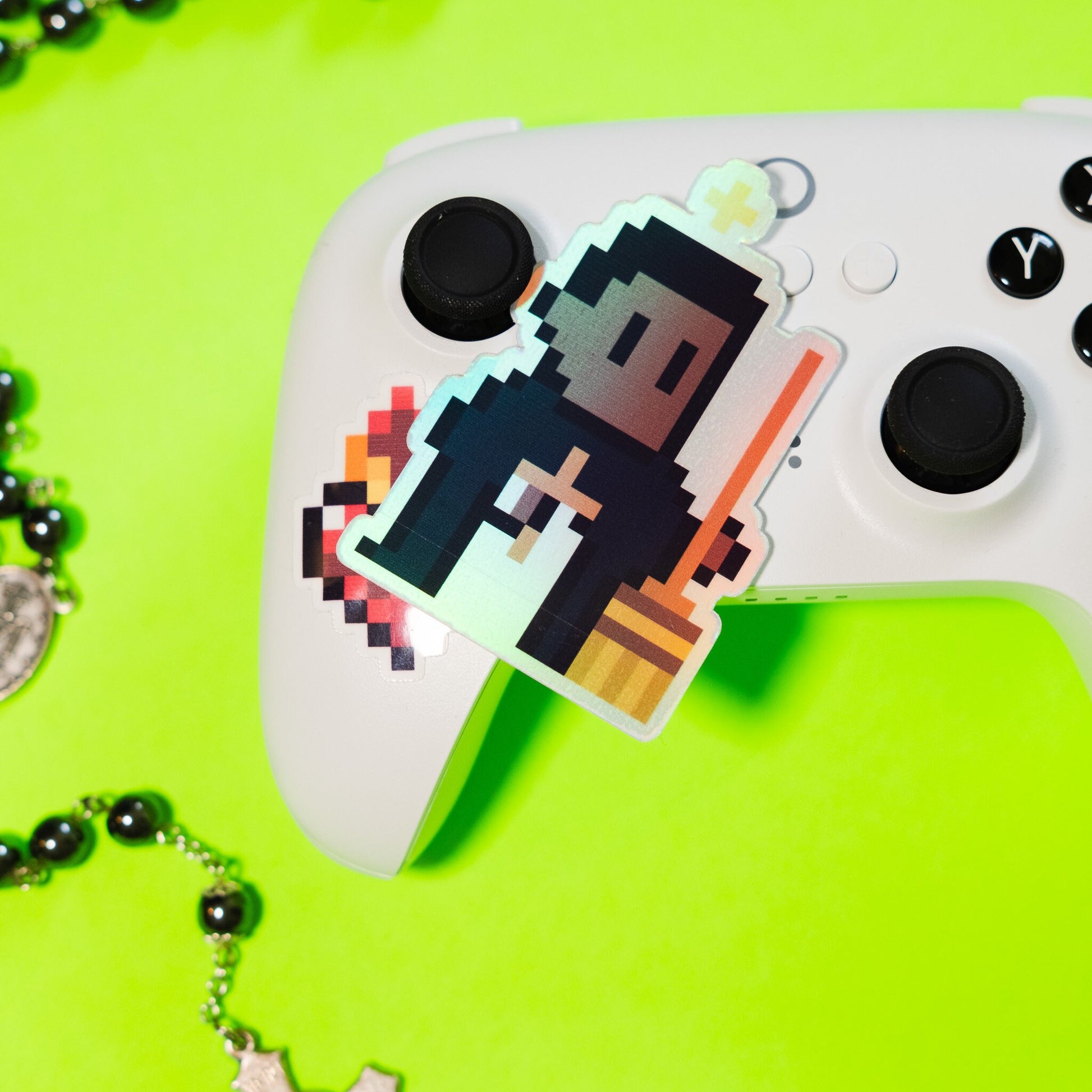 St. Martin de Porres Holographic Video Game Sticker