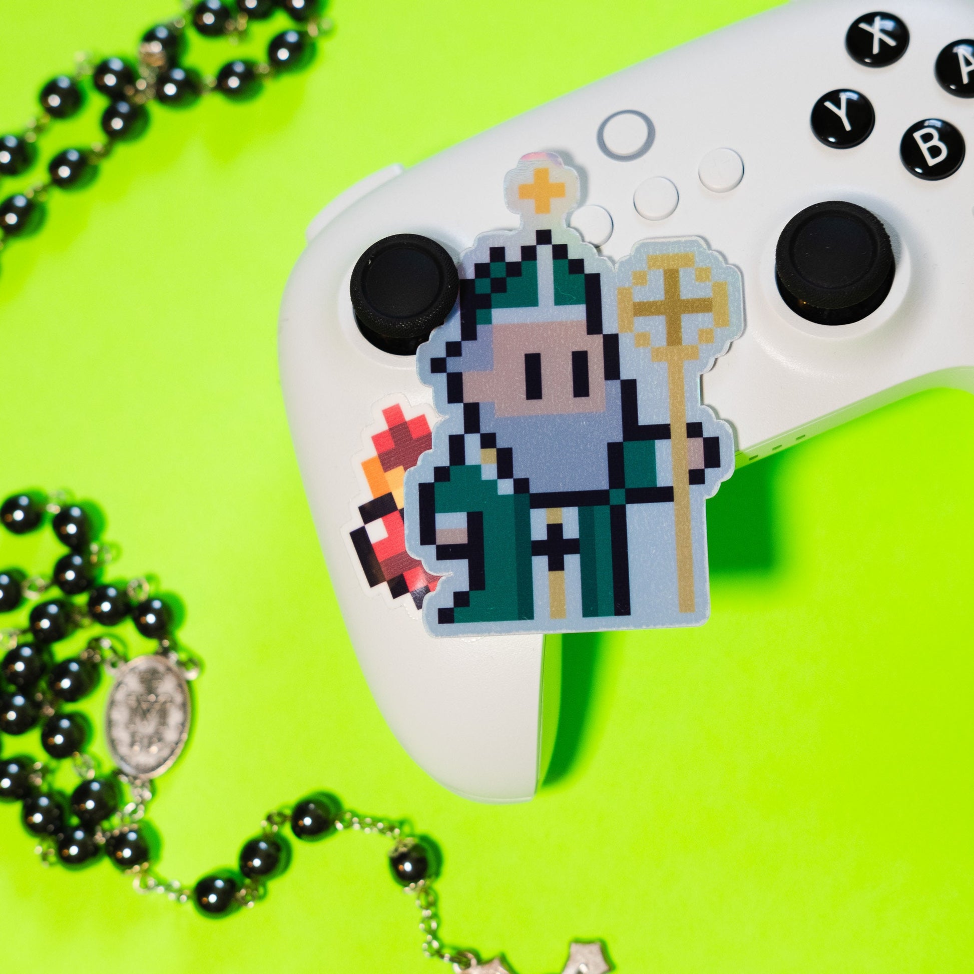 St. Patrick Holographic Video Game Sticker