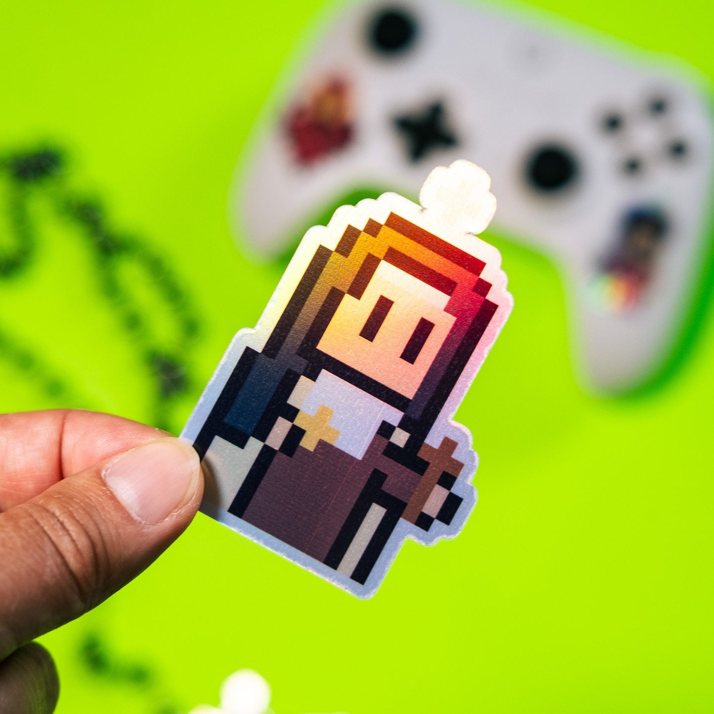 St. Teresa Benedicta of the Cross Holographic Video Game Sticker