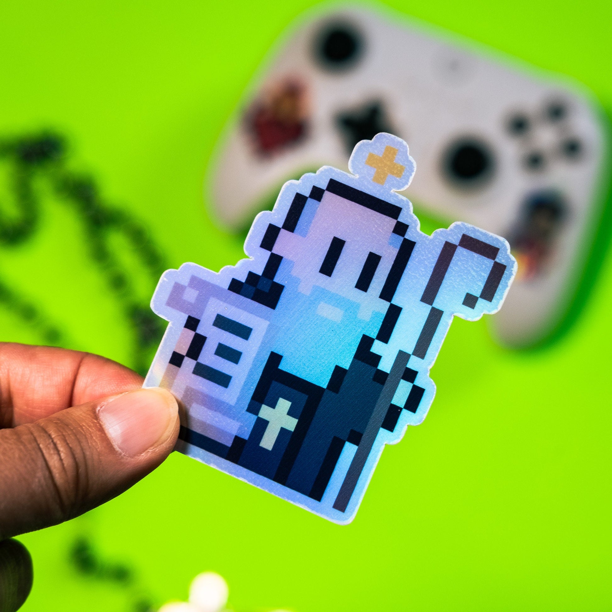 St. Benedict Holographic Video Game Sticker