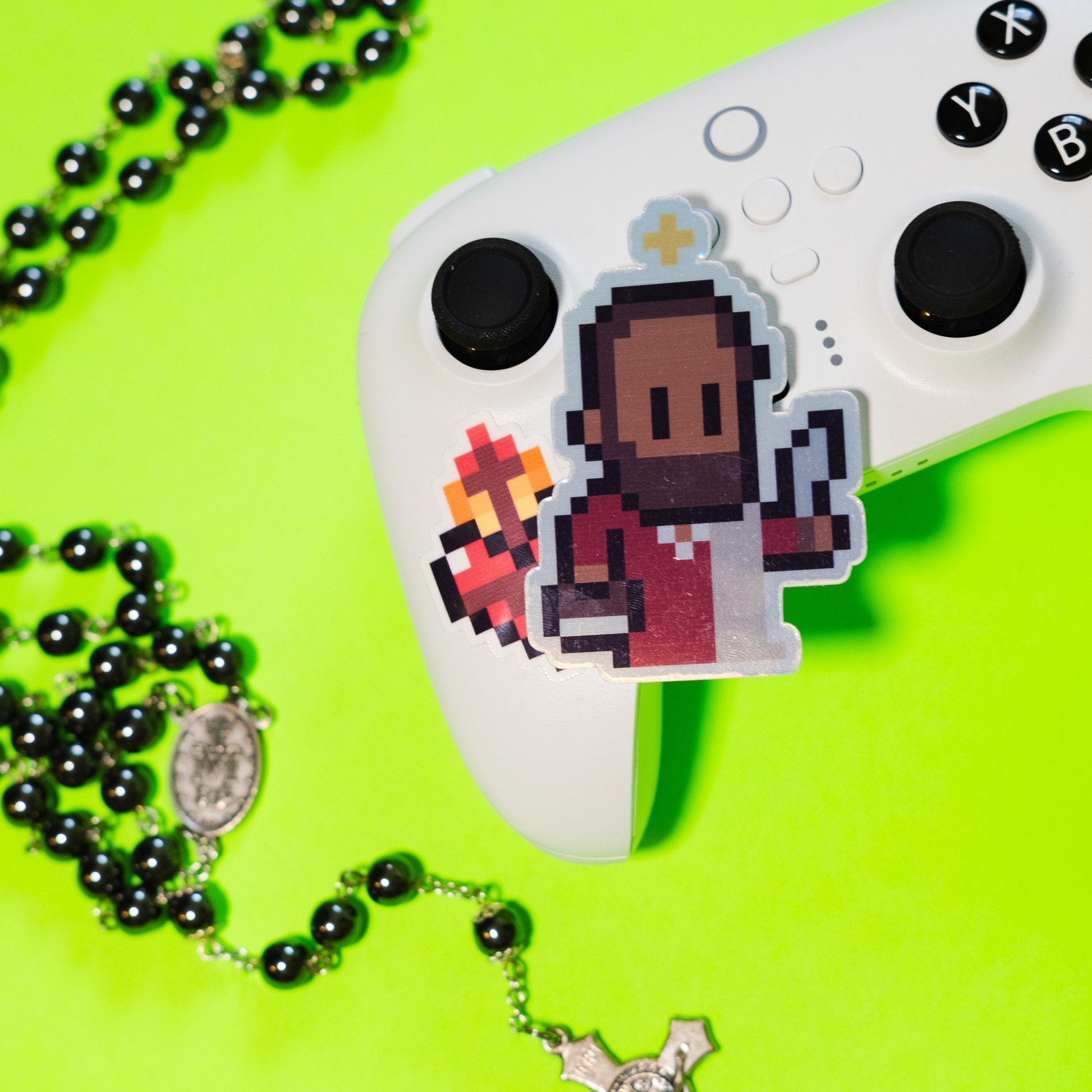 St. Bartholomew Holographic Video Game Sticker