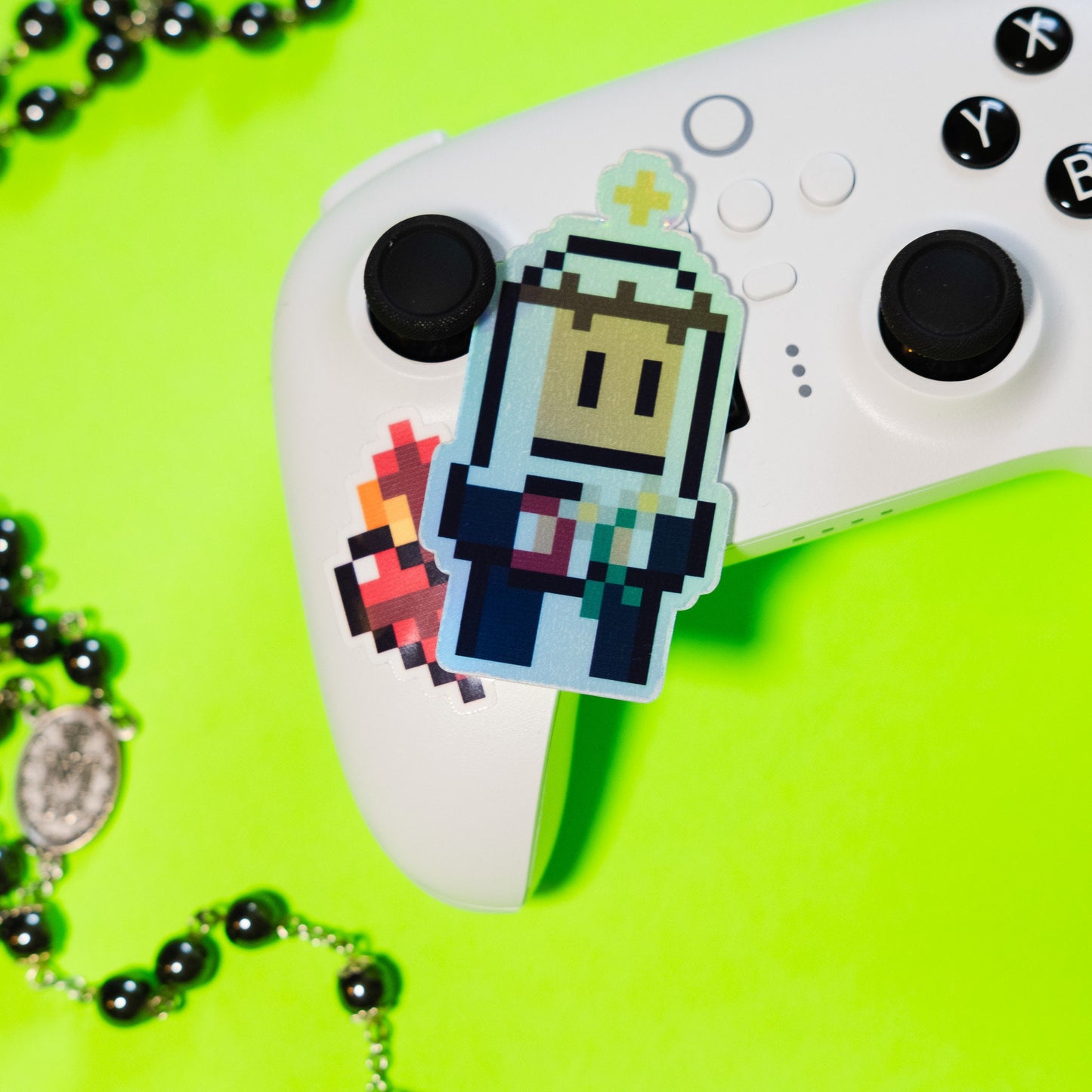 St. Catherine of Siena Holographic Video Game Sticker