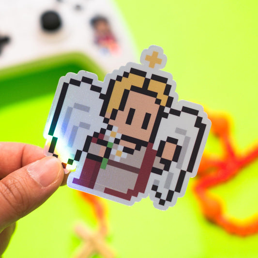 St. Gabriel the Archangel Holographic Video Game Sticker