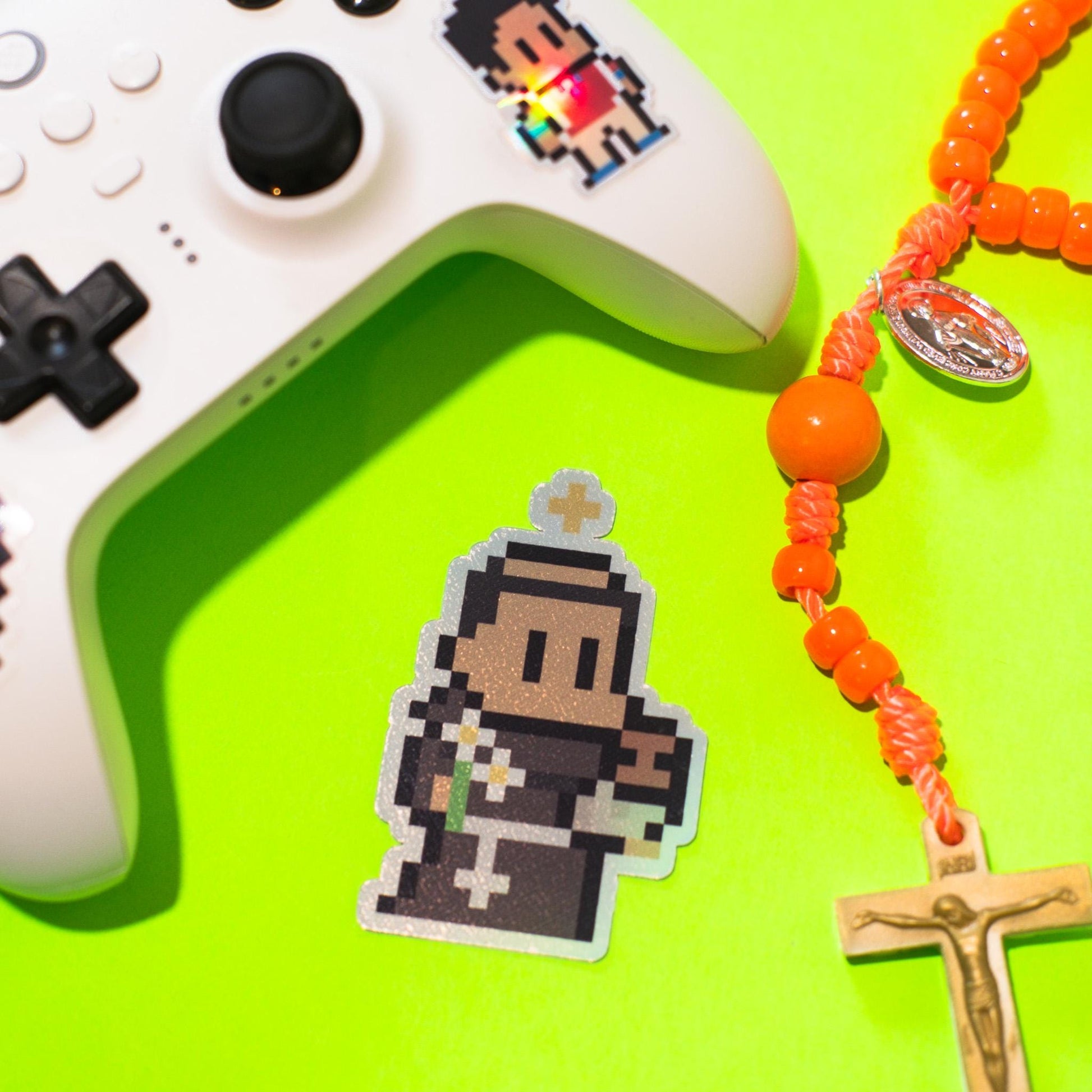 St. Anthony of Padua Holographic Video Game Sticker