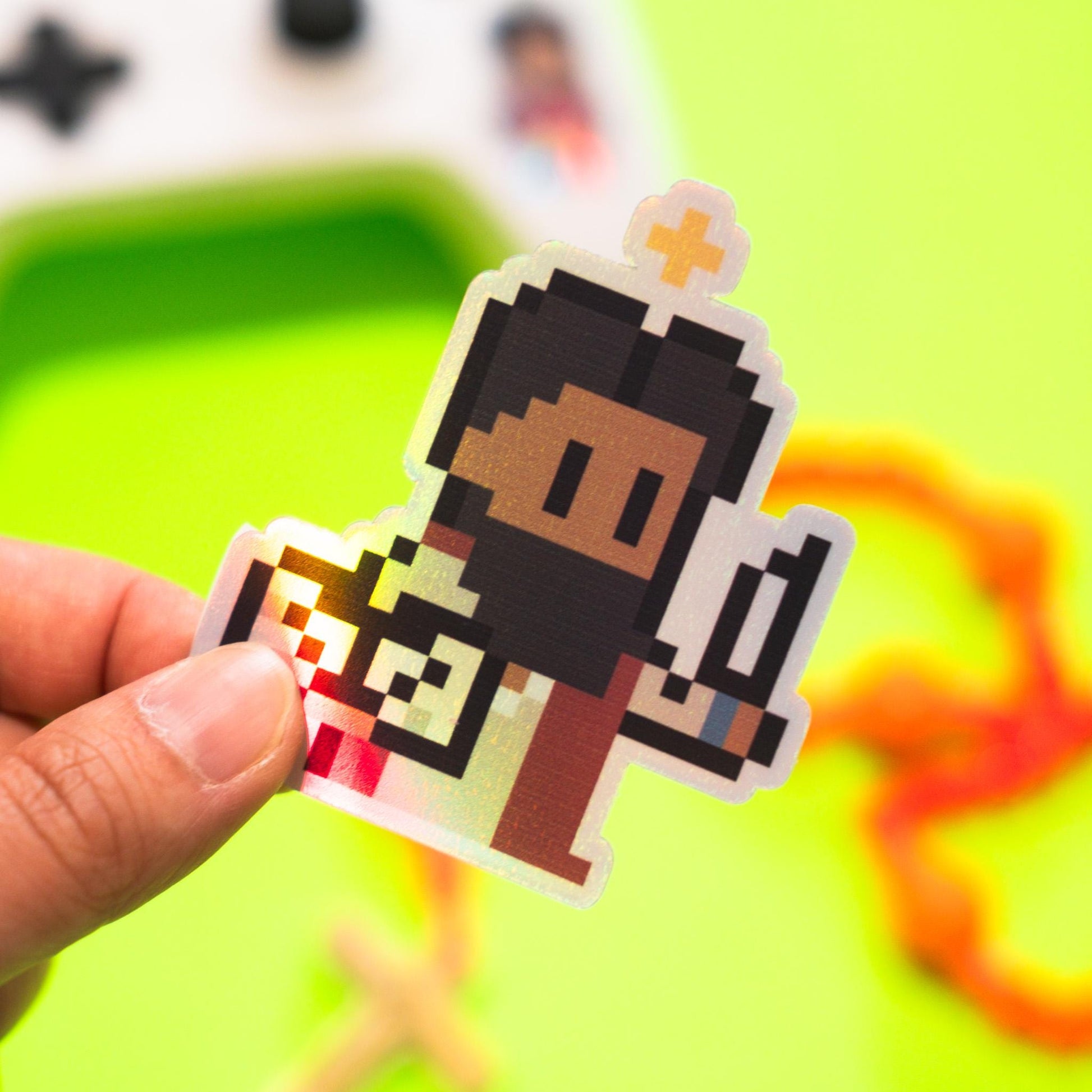 St. Matthew Holographic Video Game Sticker