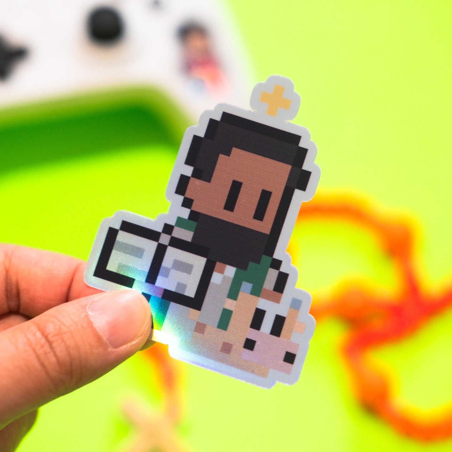 St. Luke Holographic Video Game Sticker